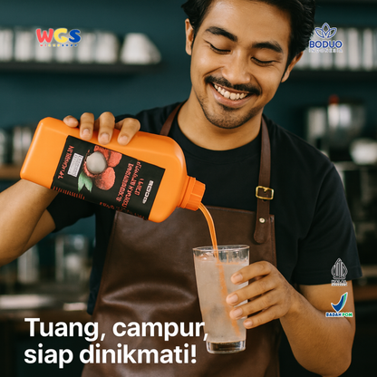 BODUO Lychee Flavored Beverage (Concentrated) 2L - Halal & BPOM untuk Minuman dan Dessert Kekinian