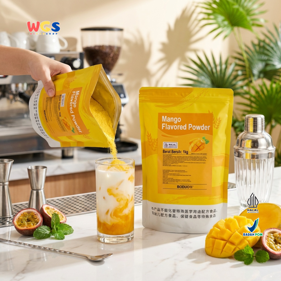 BODUO Mango Flavored Powder 1kg – Bubuk Minuman Rasa Mangga untuk Jus, Smoothie & Dessert