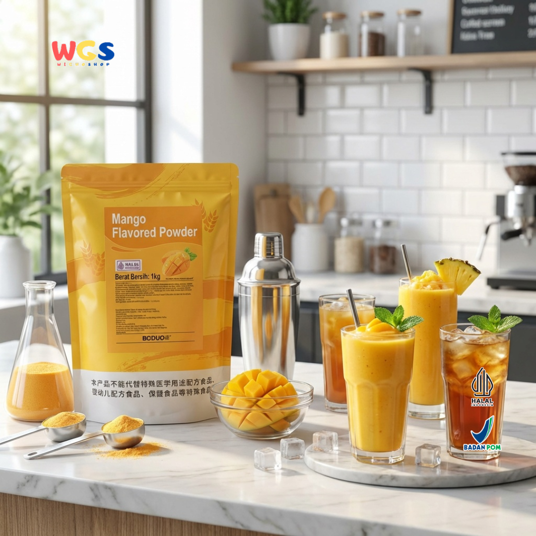 BODUO Mango Flavored Powder 1kg – Bubuk Minuman Rasa Mangga untuk Jus, Smoothie & Dessert