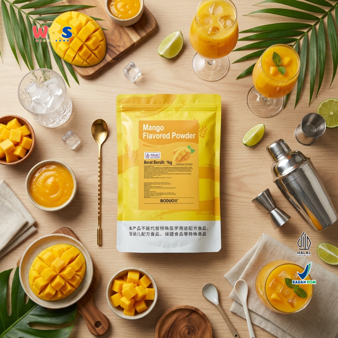 BODUO Mango Flavored Powder 1kg – Bubuk Minuman Rasa Mangga untuk Jus, Smoothie & Dessert