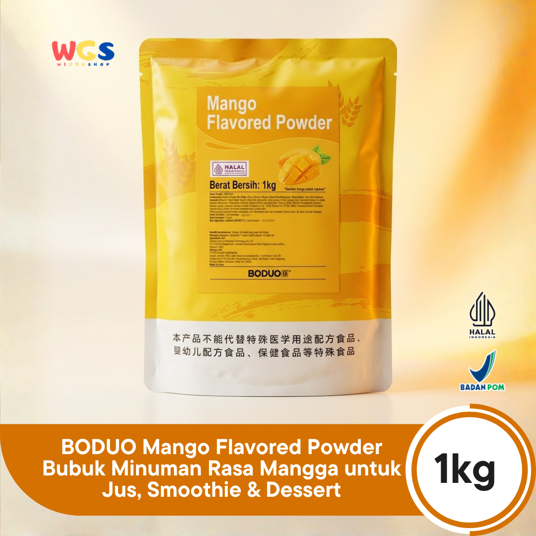 BODUO Mango Flavored Powder 1kg – Bubuk Minuman Rasa Mangga untuk Jus, Smoothie & Dessert
