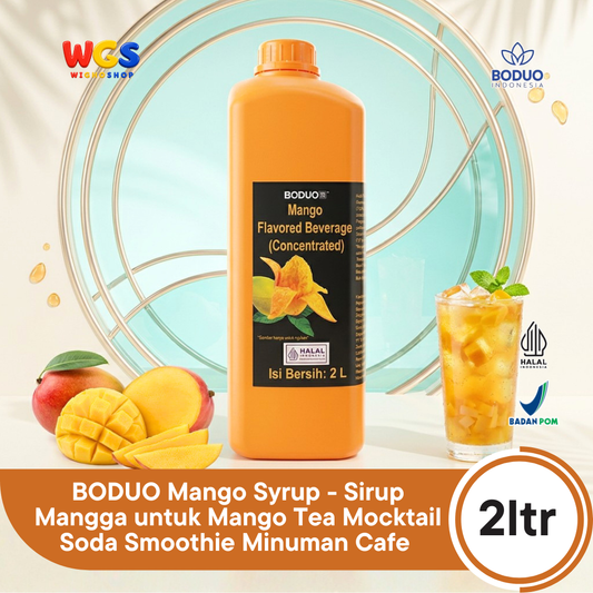 BODUO Mango Syrup 2 Liter - Sirup Mangga untuk Mango Tea Mocktail Soda Smoothie Minuman Cafe