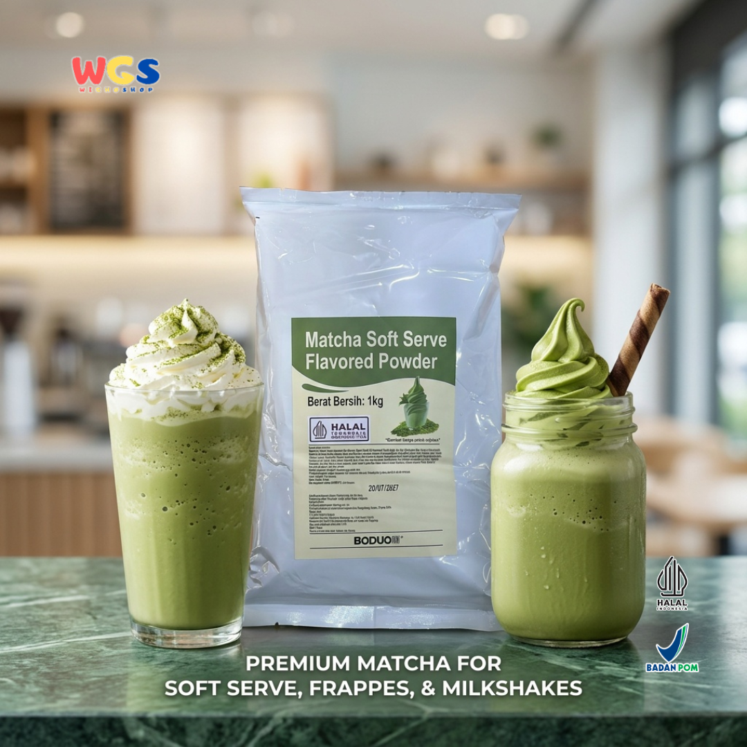 BODUO Matcha Soft Serve Ice Cream Powder 1kg - Bubuk Es Krim Matcha Green Tea