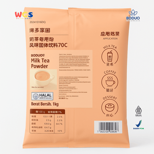 BODUO Milk Tea Powder 1kg – Bubuk Minuman Milk Tea Creamy Ala Kafe Siap Seduh