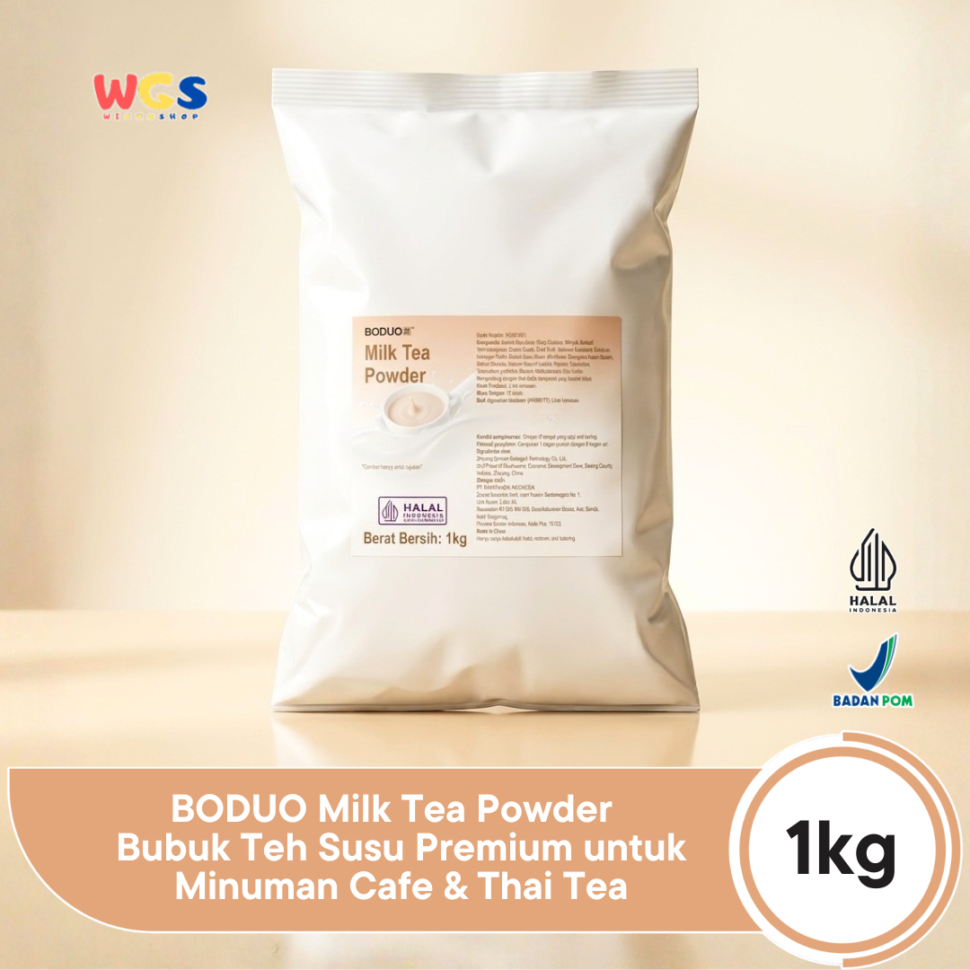 BODUO Milk Tea Powder 1kg – Bubuk Teh Susu Premium untuk Minuman Cafe & Thai Tea