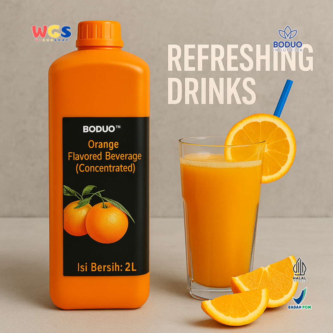 BODUO Orange Flavored Beverage Concentrate 2L – Sirup Jeruk Premium untuk Minuman & Dessert