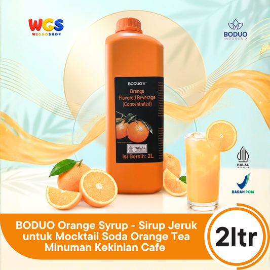 BODUO Orange Syrup 2 Liter - Sirup Jeruk untuk Mocktail Soda Orange Tea Minuman Kekinian Cafe