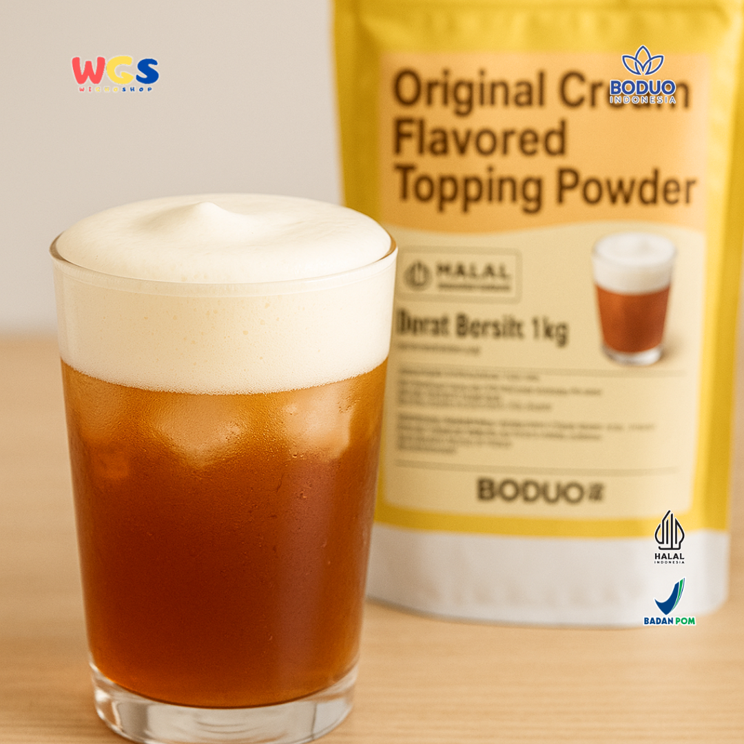 BODUO Original Cream Flavored Topping Powder 1kg – Bubuk Cream Topping Praktis untuk Minuman