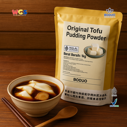 BODUO Original Tofu Pudding Powder 1kg – Bubuk Puding Tahu Lembut untuk Dessert Kekinian