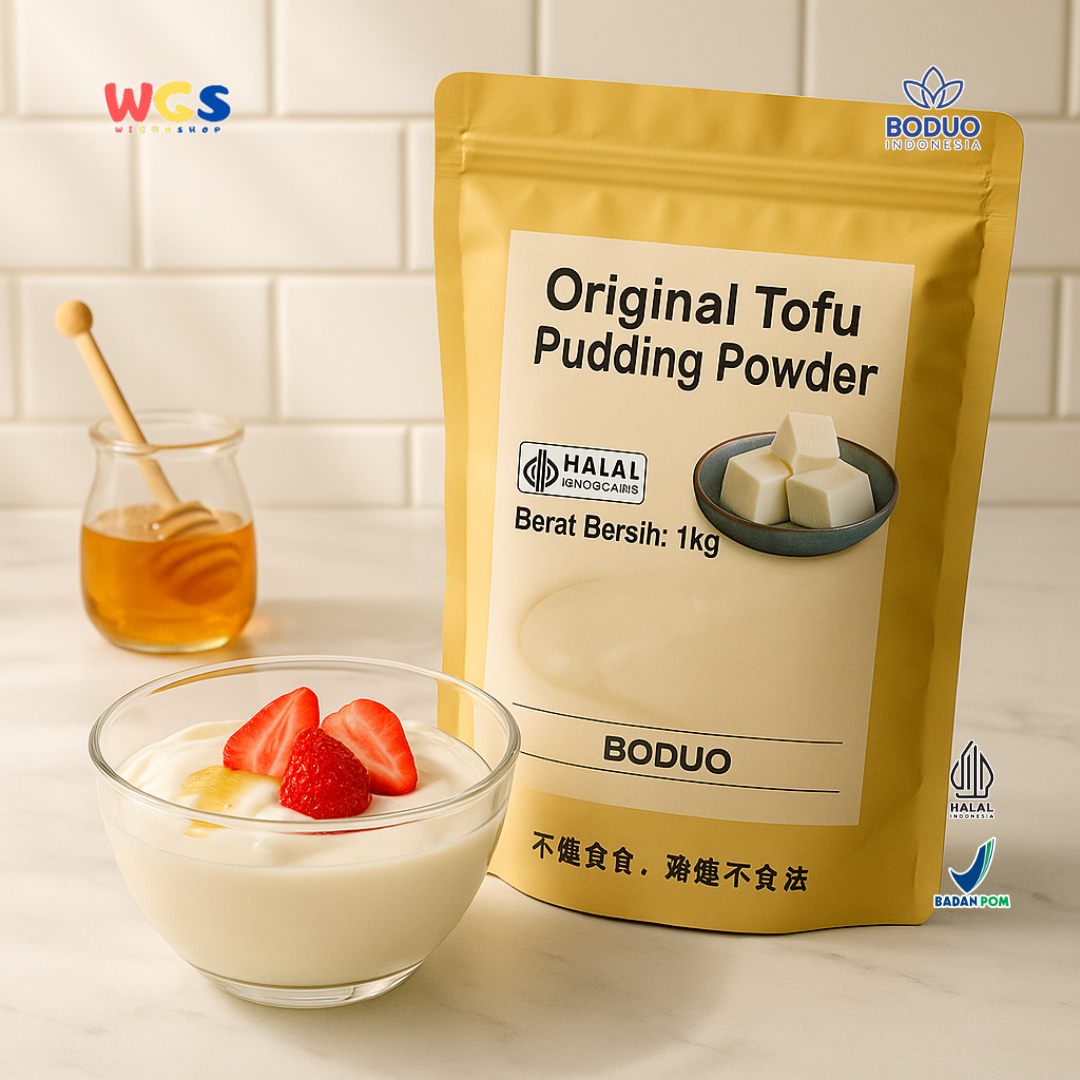 BODUO Original Tofu Pudding Powder 1kg – Bubuk Puding Tahu Lembut untuk Dessert Kekinian