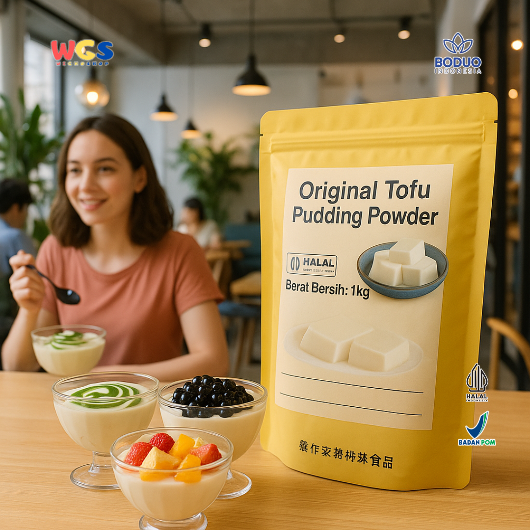 BODUO Original Tofu Pudding Powder 1kg – Bubuk Puding Tahu Lembut untuk Dessert Kekinian