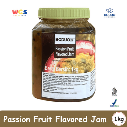 BODUO Passion Fruit Flavored Jam 1kg – Selai Buah Markisa Asli, Segar & Serbaguna