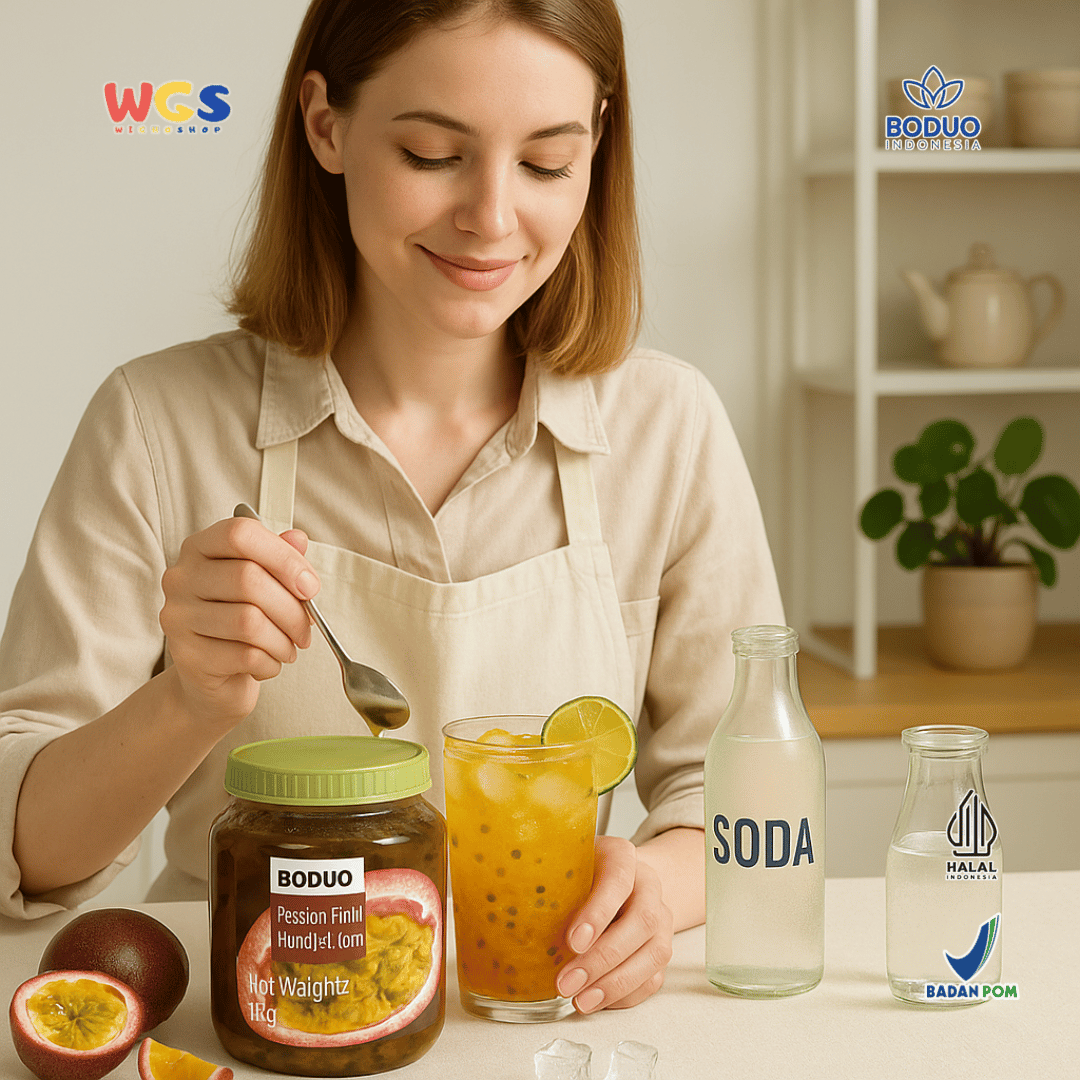 BODUO Passion Fruit Flavored Jam 1kg – Selai Buah Markisa Asli, Segar & Serbaguna