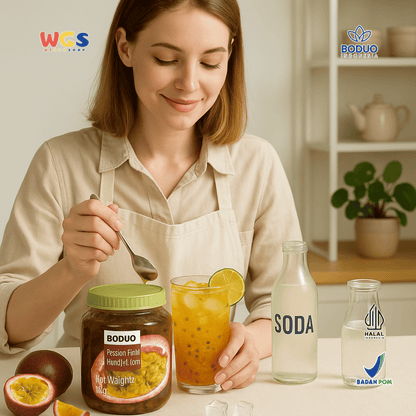 BODUO Passion Fruit Flavored Jam 1kg – Selai Buah Markisa Asli, Segar & Serbaguna
