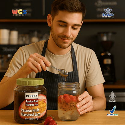 BODUO Passion Fruit Flavored Jam 1kg – Selai Buah Markisa Asli, Segar & Serbaguna