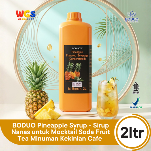 BODUO Pineapple Syrup 2 Liter - Sirup Nanas untuk Mocktail Soda Fruit Tea Minuman Kekinian Cafe