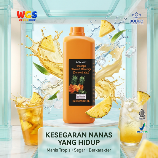 BODUO Pineapple Syrup 2 Liter - Sirup Nanas untuk Mocktail Soda Fruit Tea Minuman Kekinian Cafe