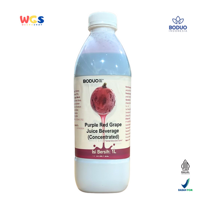 BODUO Purple Red Grape Juice Syrup 1L - Sirup Anggur Merah Ungu Pekat untuk Minuman Segar