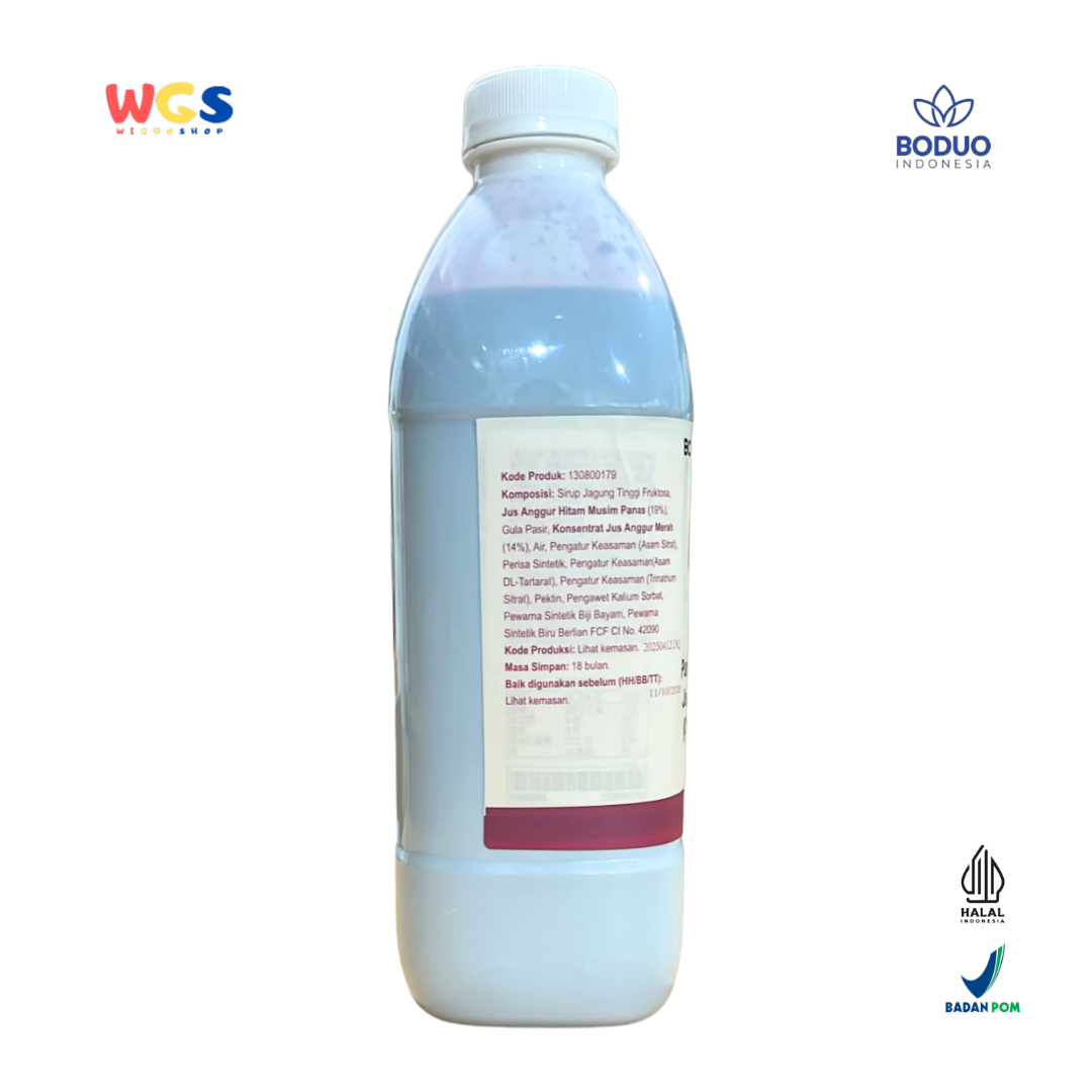 BODUO Purple Red Grape Juice Syrup 1L - Sirup Anggur Merah Ungu Pekat untuk Minuman Segar
