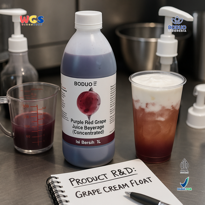 BODUO Purple Red Grape Juice Syrup 1L - Sirup Anggur Merah Ungu Pekat untuk Minuman Segar