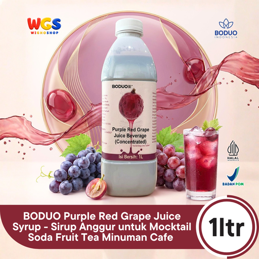 BODUO Purple Red Grape Juice Syrup 1 Liter - Sirup Anggur untuk Mocktail Soda Fruit Tea Minuman Cafe