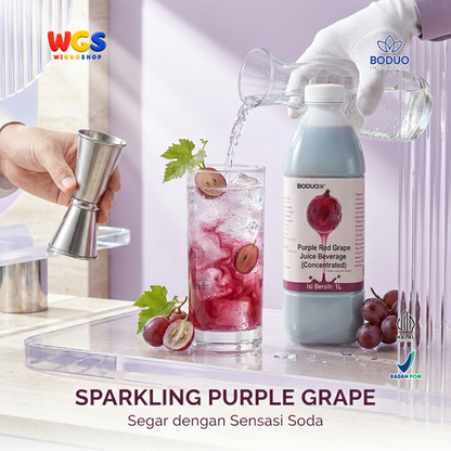 BODUO Purple Red Grape Juice Syrup 1 Liter - Sirup Anggur untuk Mocktail Soda Fruit Tea Minuman Cafe