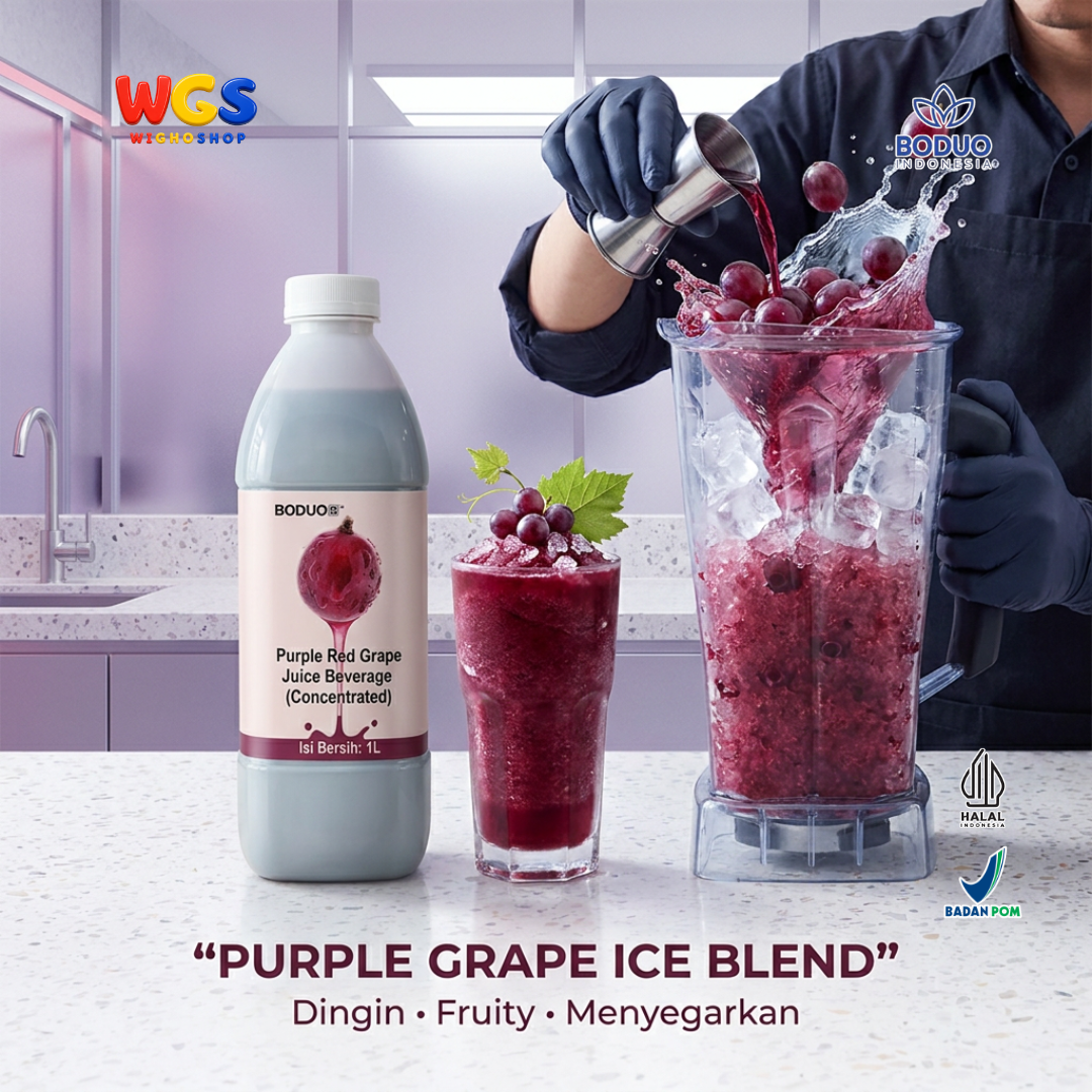 BODUO Purple Red Grape Juice Syrup 1 Liter - Sirup Anggur untuk Mocktail Soda Fruit Tea Minuman Cafe