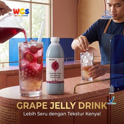BODUO Purple Red Grape Juice Syrup 1 Liter - Sirup Anggur untuk Mocktail Soda Fruit Tea Minuman Cafe