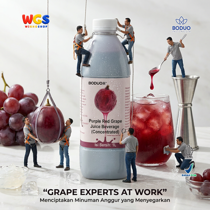 BODUO Purple Red Grape Juice Syrup 1 Liter - Sirup Anggur untuk Mocktail Soda Fruit Tea Minuman Cafe