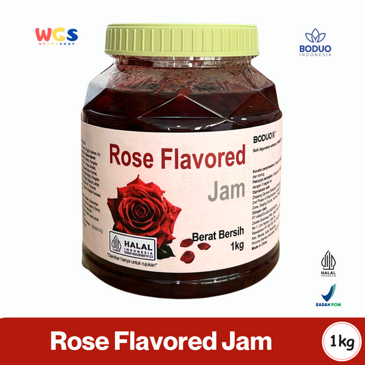 BODUO Rose Flavored Jam 1kg - Selai Mawar Aromatik Premium untuk Minuman, Dessert & Bakery