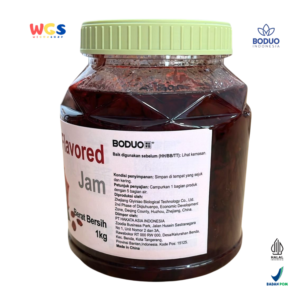 BODUO Rose Flavored Jam 1kg - Selai Mawar Aromatik Premium untuk Minuman, Dessert & Bakery