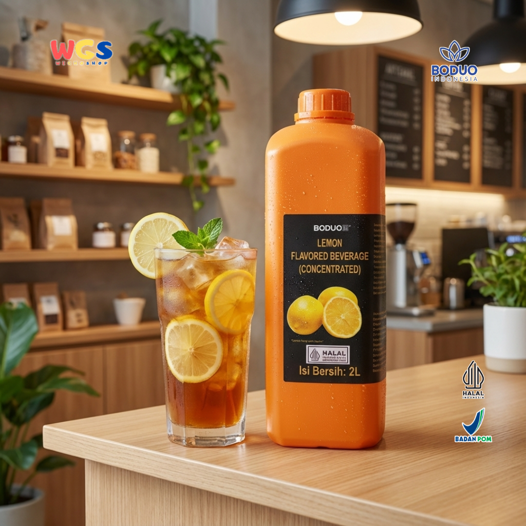 BODUO Syrup Lemon Flavored Beverage Concentrate 2L – Konsentrat Lemon Premium untuk Minuman