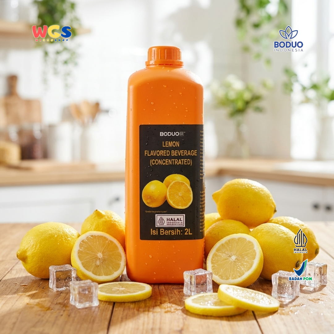 BODUO Syrup Lemon Flavored Beverage Concentrate 2L – Konsentrat Lemon Premium untuk Minuman