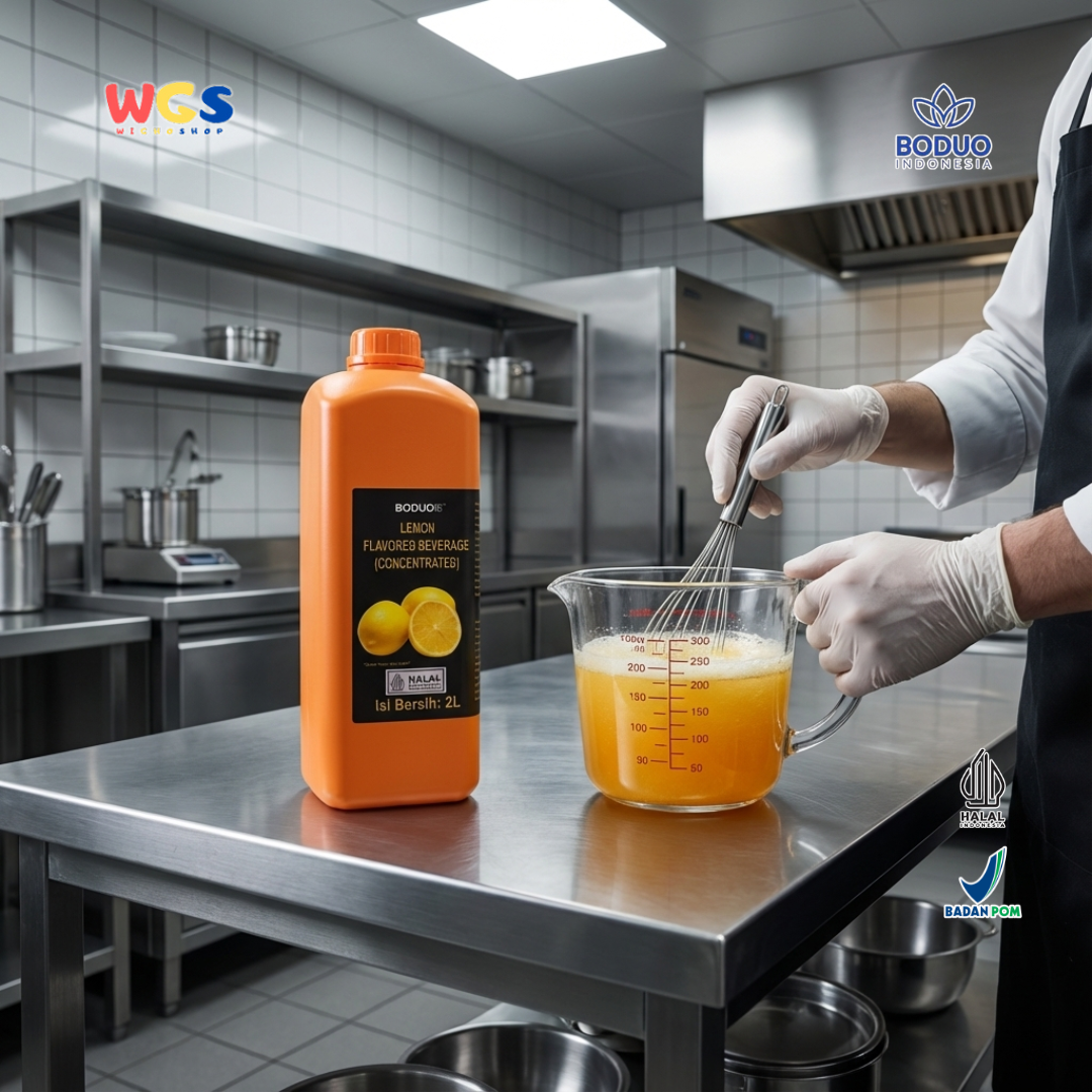 BODUO Syrup Lemon Flavored Beverage Concentrate 2L – Konsentrat Lemon Premium untuk Minuman