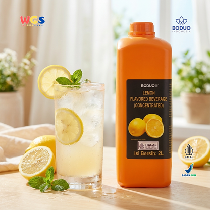 BODUO Syrup Lemon Flavored Beverage Concentrate 2L – Konsentrat Lemon Premium untuk Minuman