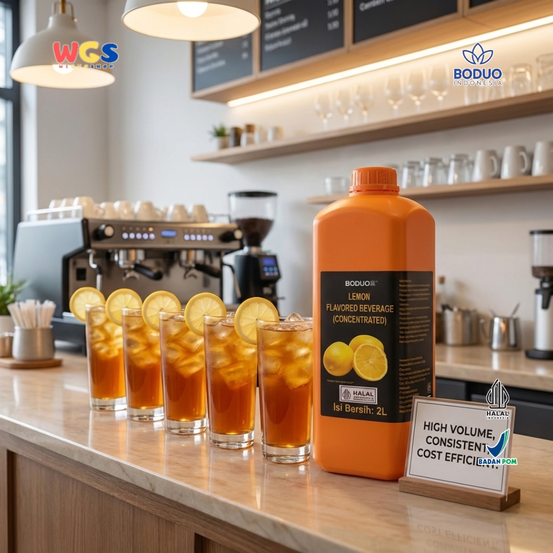BODUO Syrup Lemon Flavored Beverage Concentrate 2L – Konsentrat Lemon Premium untuk Minuman