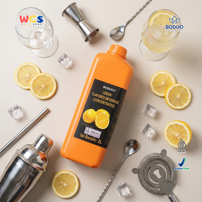 BODUO Syrup Lemon Flavored Beverage Concentrate 2L – Konsentrat Lemon Premium untuk Minuman
