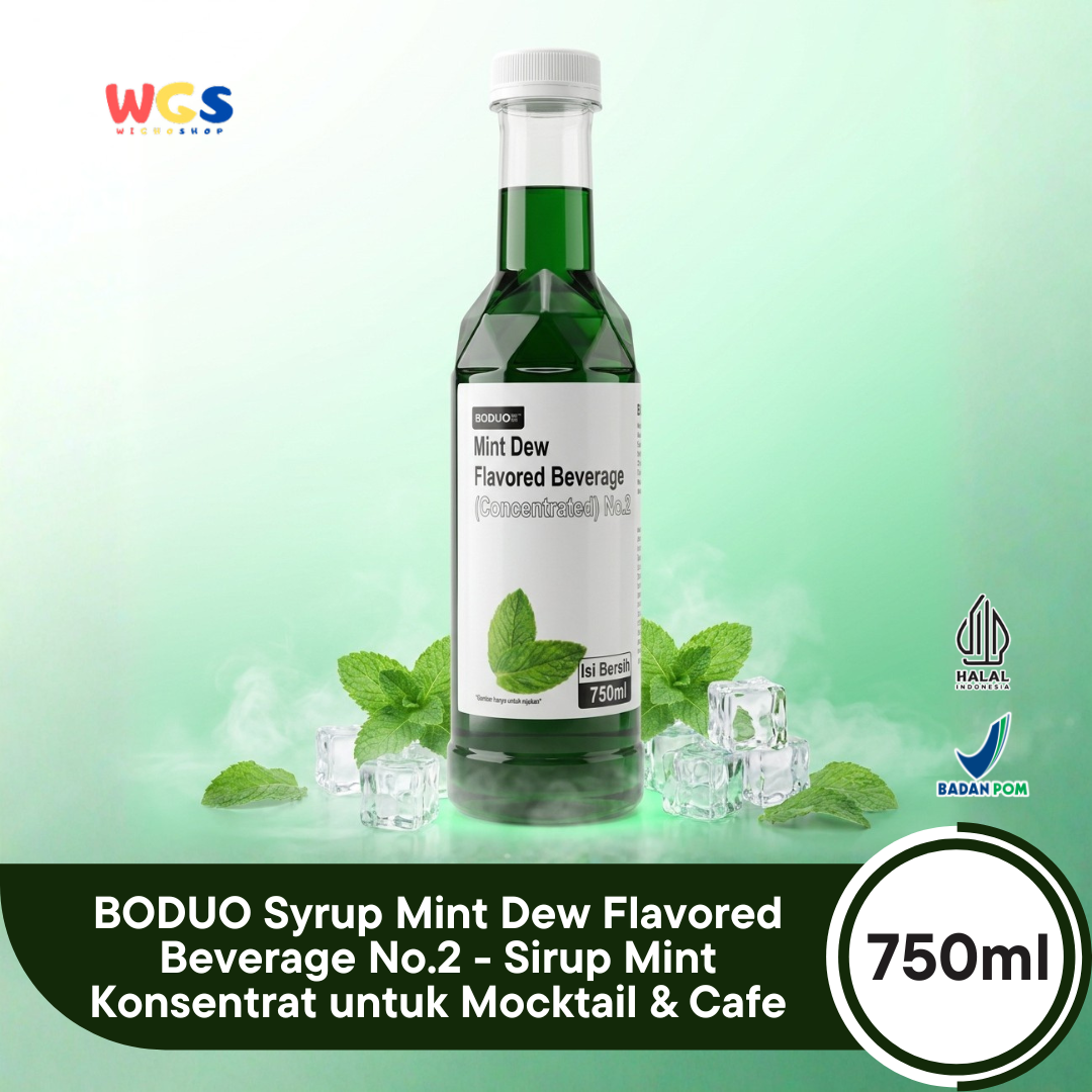 Boduo Mint Dew Syrup Flavor 750ml – Mint Flavored Concentrated Syrup for Drinks &amp; Desserts