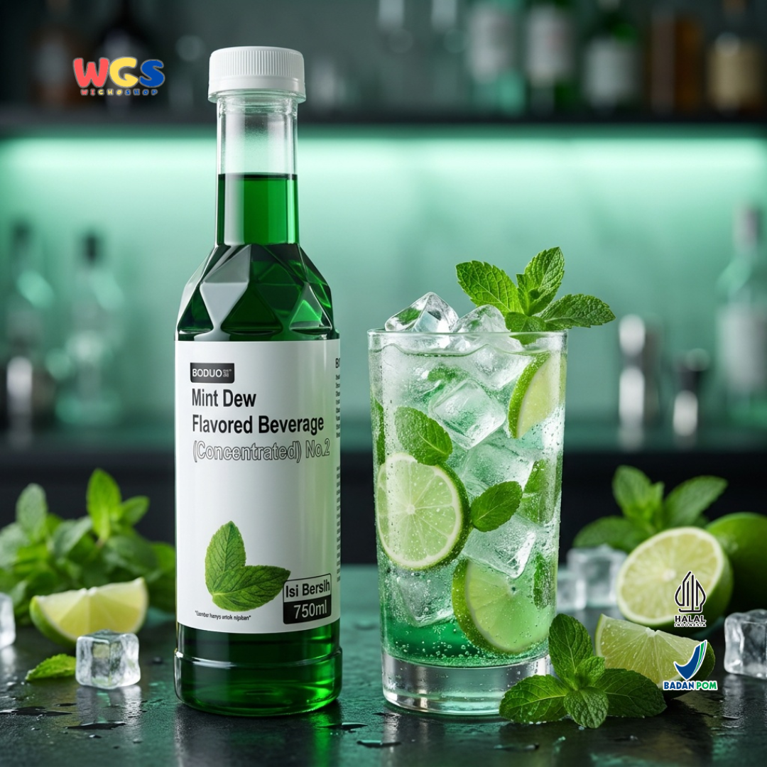 Boduo Mint Dew Syrup Flavor 750ml – Mint Flavored Concentrated Syrup for Drinks &amp; Desserts