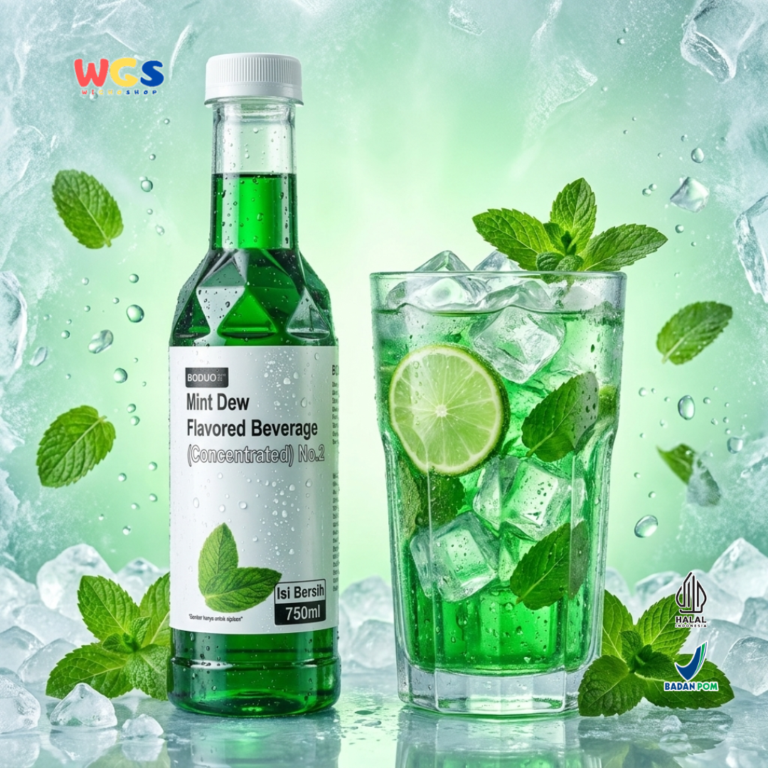 Boduo Mint Dew Syrup Flavor 750ml – Mint Flavored Concentrated Syrup for Drinks &amp; Desserts