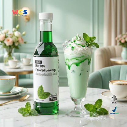Boduo Mint Dew Syrup Flavor 750ml – Mint Flavored Concentrated Syrup for Drinks &amp; Desserts