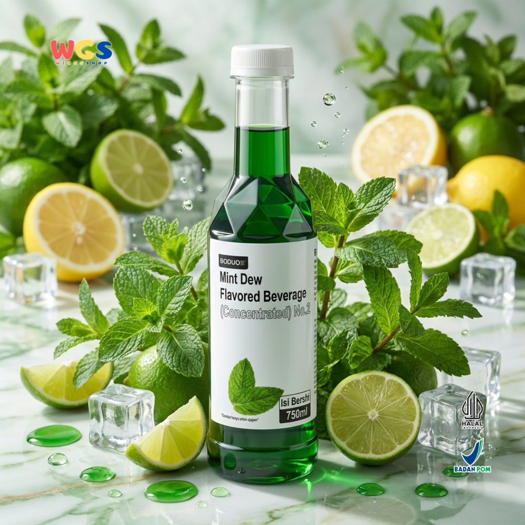 Boduo Mint Dew Syrup Flavor 750ml – Mint Flavored Concentrated Syrup for Drinks &amp; Desserts