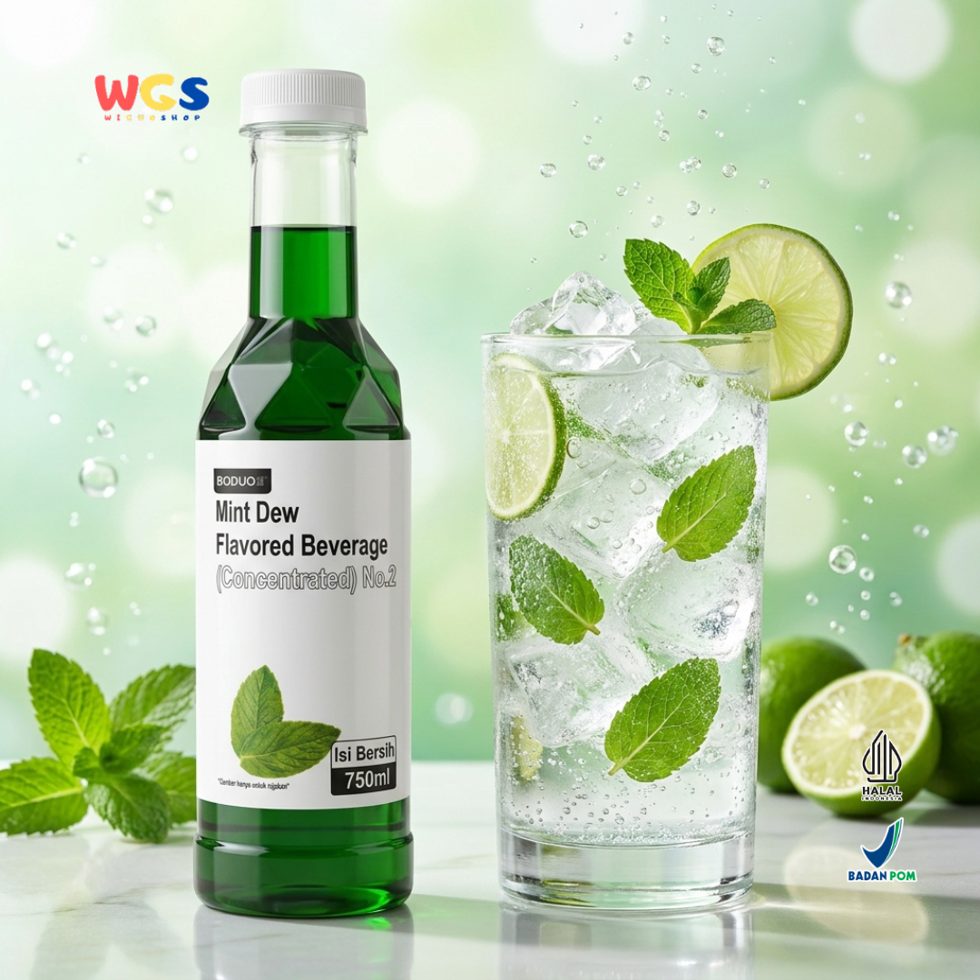 Boduo Mint Dew Syrup Flavor 750ml – Mint Flavored Concentrated Syrup for Drinks &amp; Desserts
