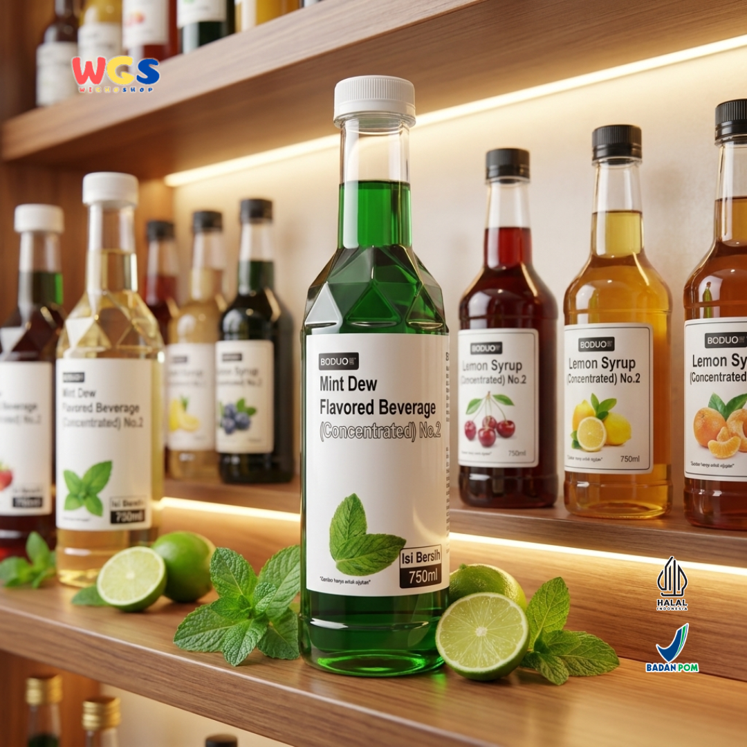 Boduo Mint Dew Syrup Flavor 750ml – Mint Flavored Concentrated Syrup for Drinks &amp; Desserts