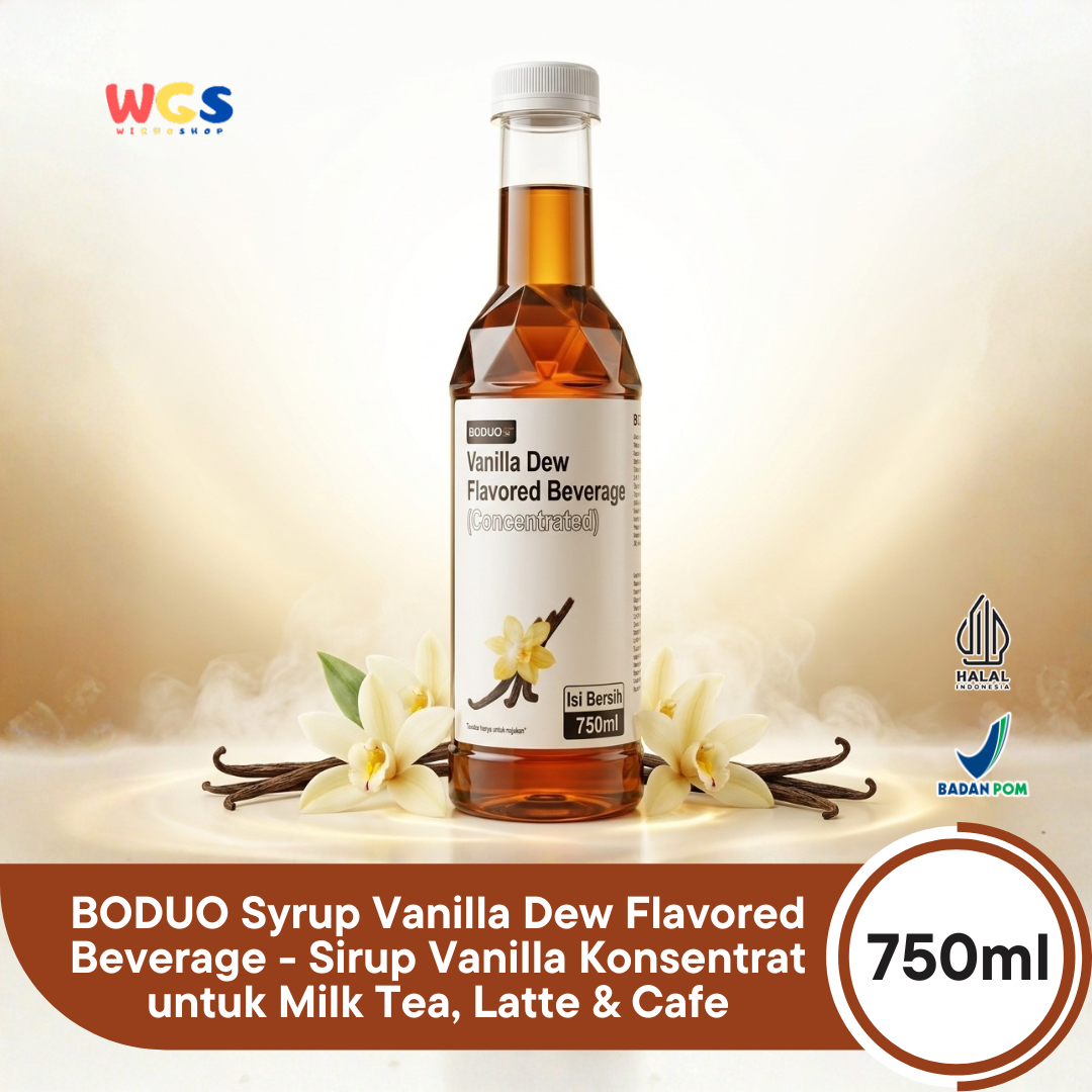 Boduo Vanilla Dew Syrup 750ml – Concentrated Vanilla Flavored Syrup for Drinks &amp; Desserts