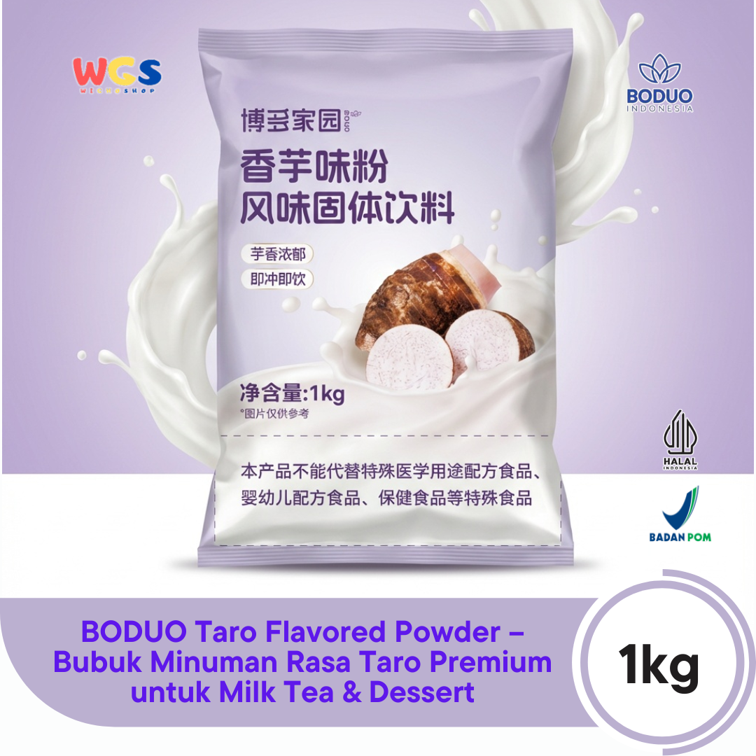 BODUO Taro Flavored Powder 1kg – Bubuk Minuman Rasa Taro Premium untuk Milk Tea & Dessert