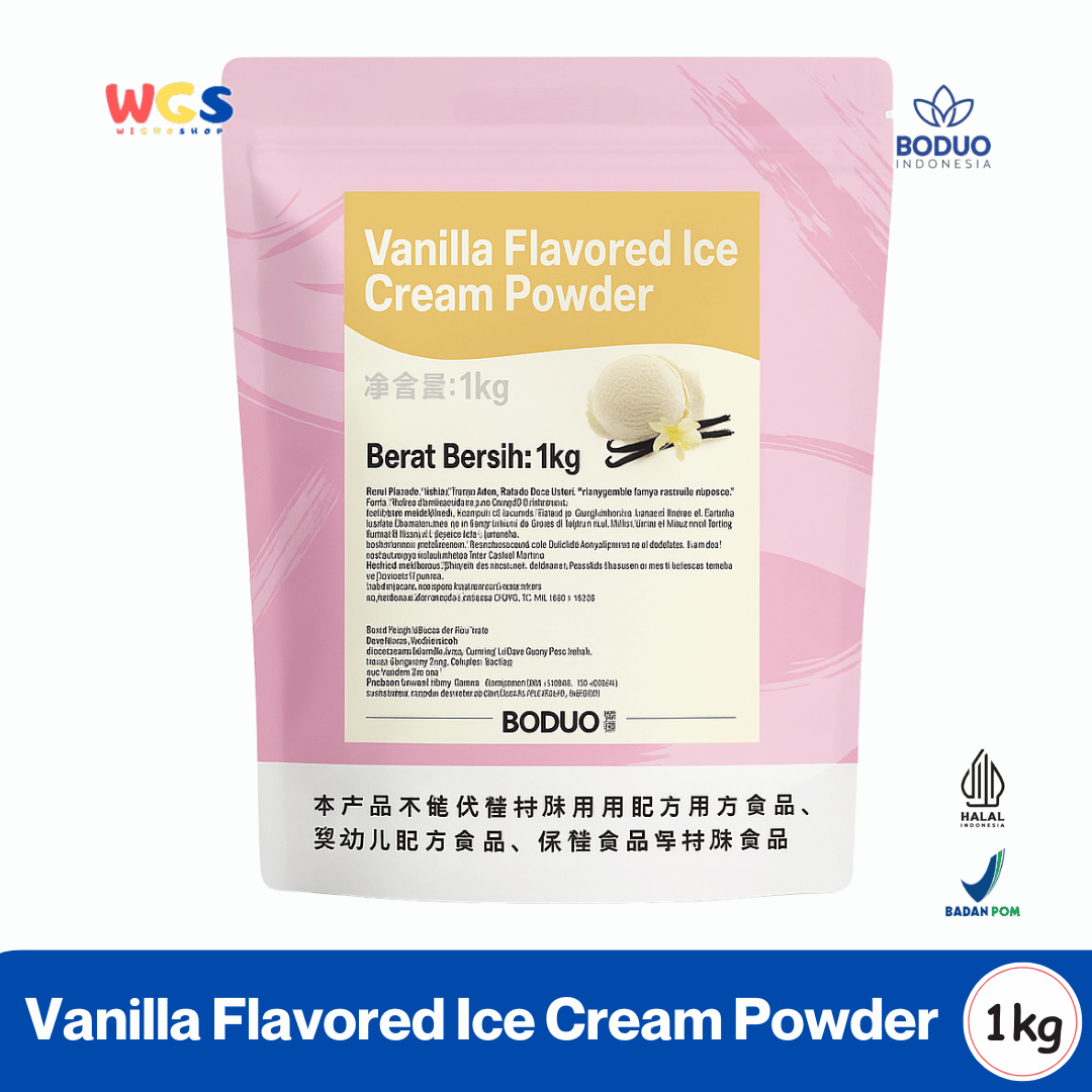 BODUO Vanilla Flavored Ice Cream Powder 1kg – Bubuk Es Krim Rasa Vanila Praktis dan Lezat