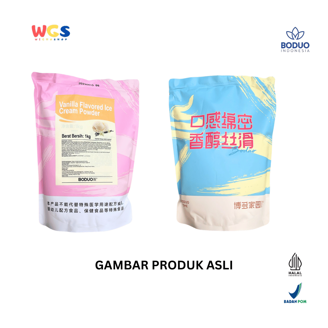 BODUO Vanilla Flavored Ice Cream Powder 1kg – Bubuk Es Krim Rasa Vanila Praktis dan Lezat