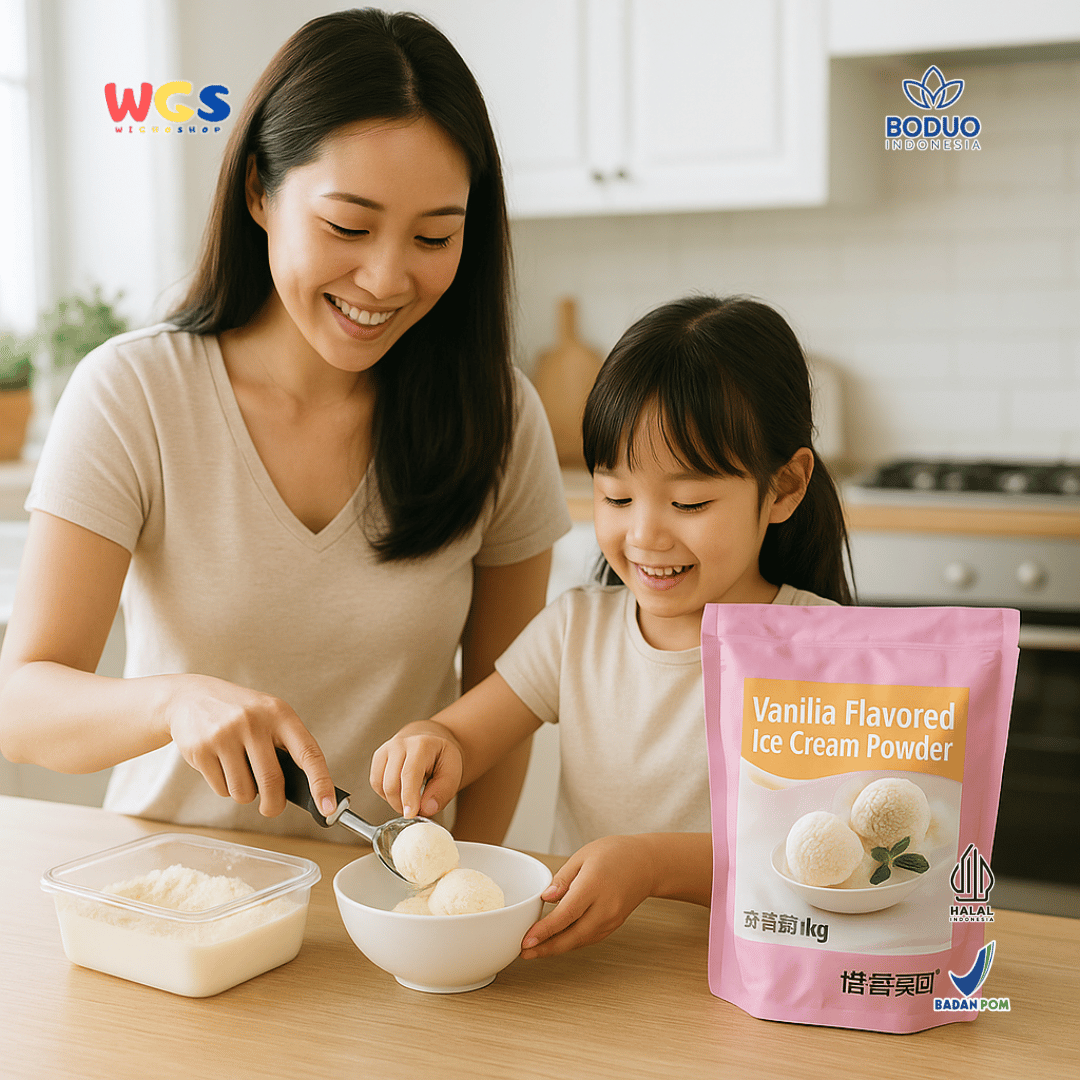 BODUO Vanilla Flavored Ice Cream Powder 1kg – Bubuk Es Krim Rasa Vanila Praktis dan Lezat
