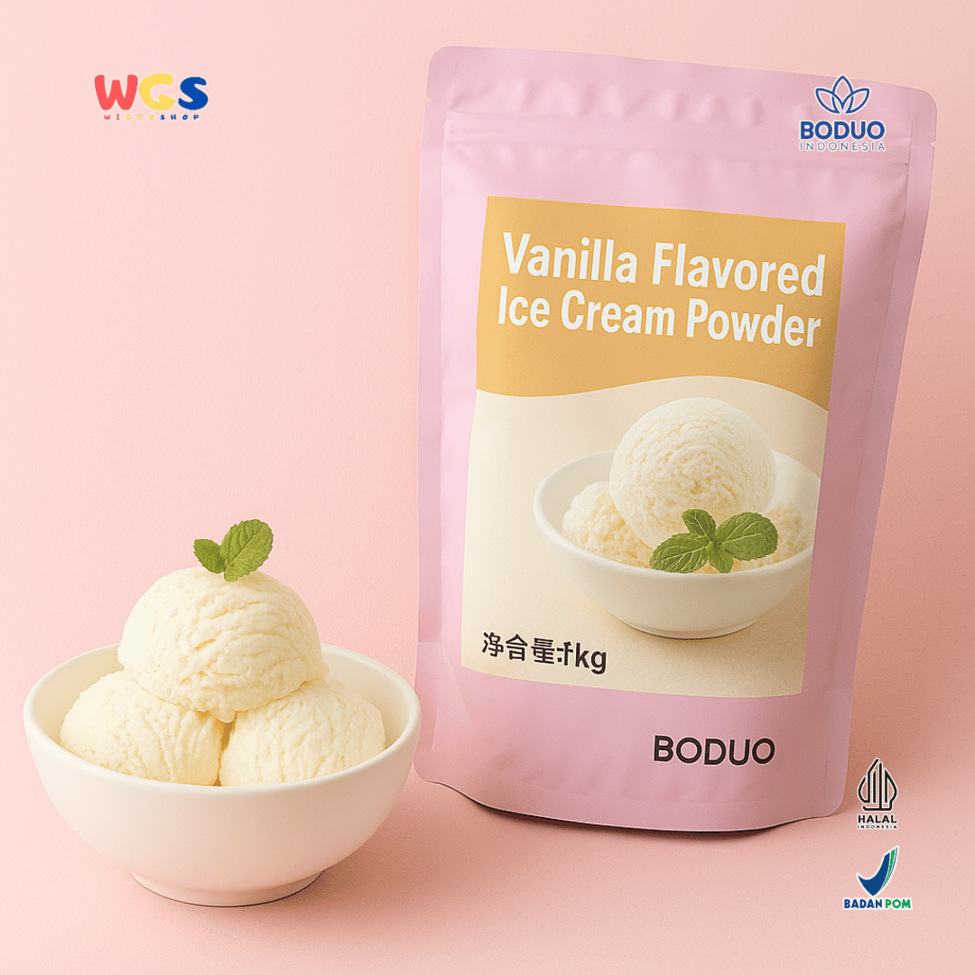 BODUO Vanilla Flavored Ice Cream Powder 1kg – Bubuk Es Krim Rasa Vanila Praktis dan Lezat